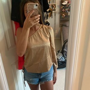Gold One Shoulder Top